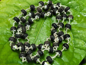 karugali silver capped mala
