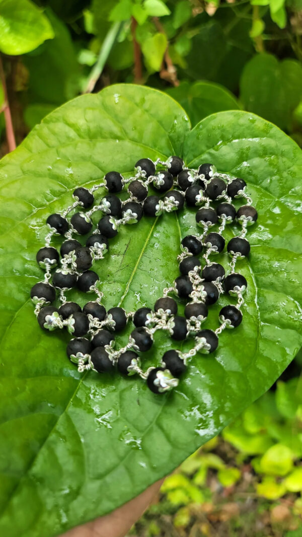 karugali silver capped mala